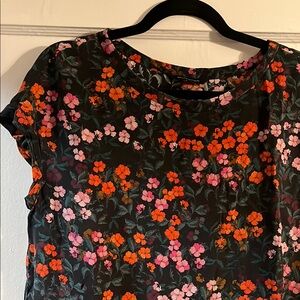 Washable silk floral blouse